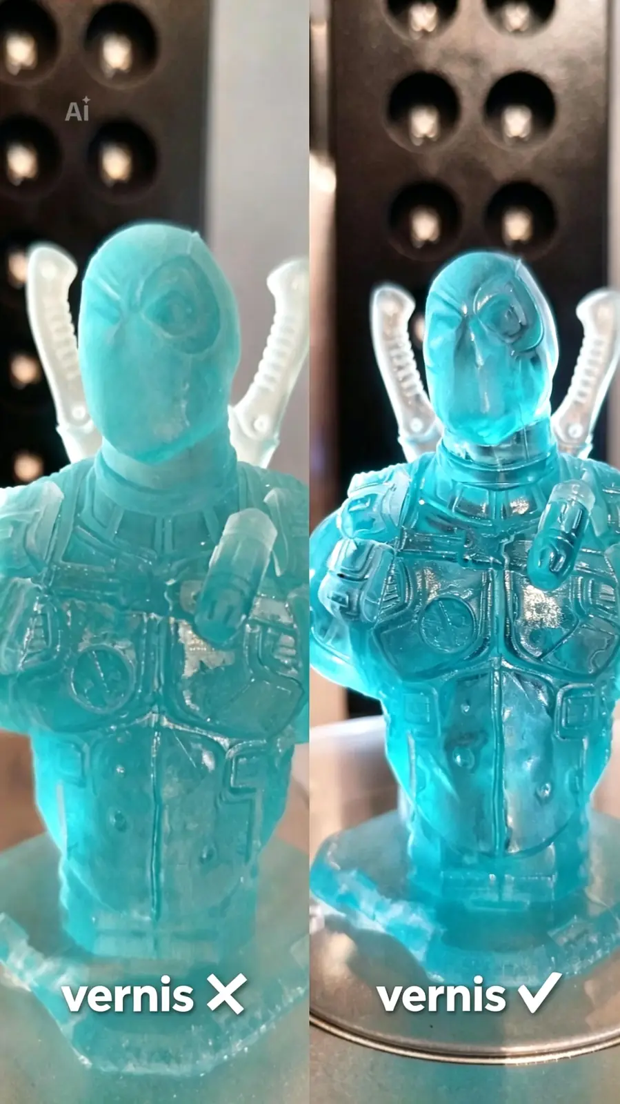 Figurine imprimée en résine avec détails fins
